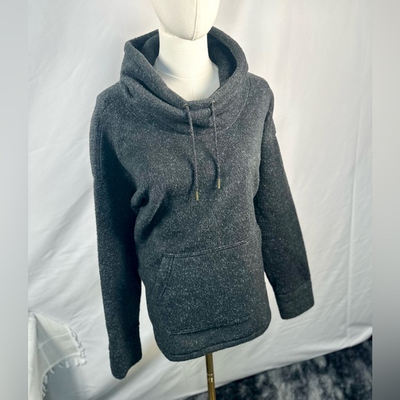 EUC Nike Heather Black Therma Fleece Cozy Cowl Pullover Sweater - Picture 4 of 16